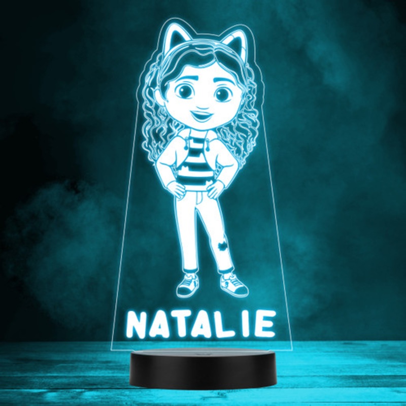 Gabby’s Dollhouse Girl Kid’s TV Cartoon Personalised LED Multicolour Night Light – The Card Zoo