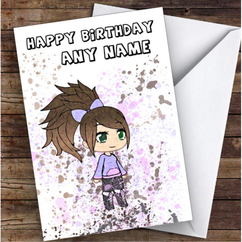 Gatcha Life Boots ‘N’ Bow Splatter Art Children’s Kids Birthday Card – The Card Zoo