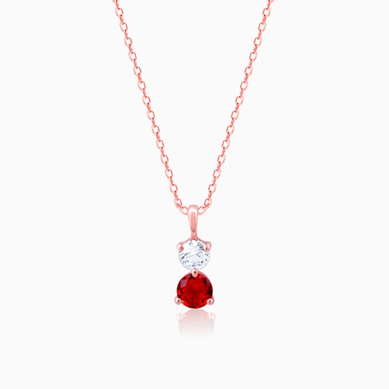 Rose Gold Dual Scarlet Pendant With Link Chain