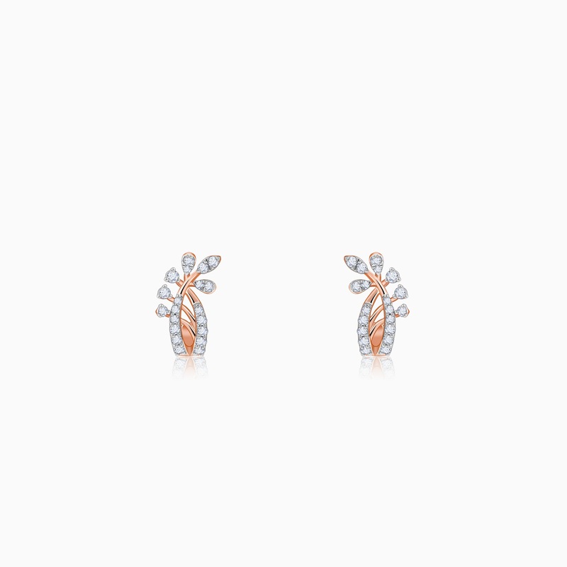 Rose Gold Juno J-hoop Lab Grown Diamond Earrings