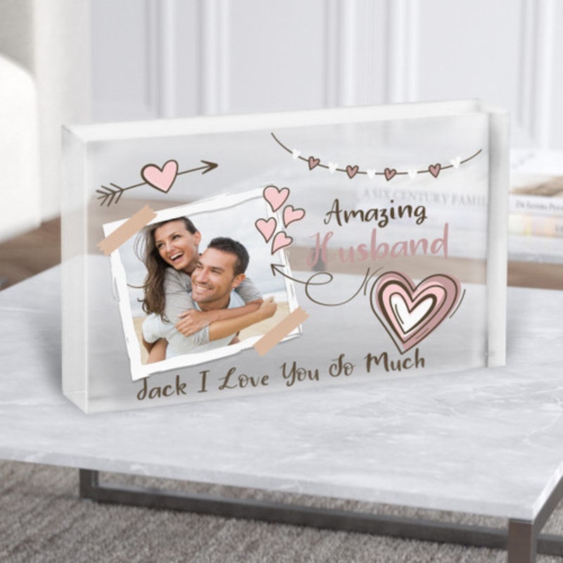 Amazing Husband Gift Photo Frame Personalised Clear Acrylic Block – The Card Zoo