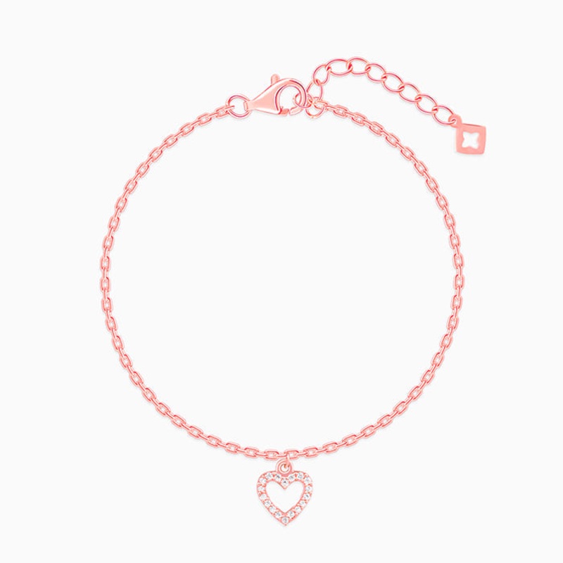 Rose Gold Heart Hooked Bracelet