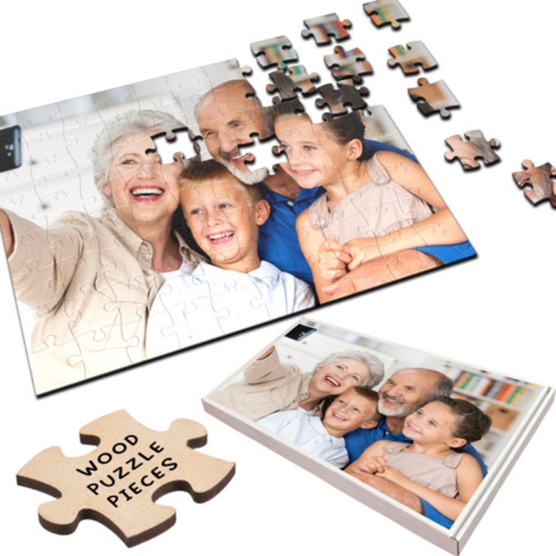 Any Photo Your Photo Custom Gift Family Grandparents Custom Wood Jigsaw Puzzle – The Card Zoo
