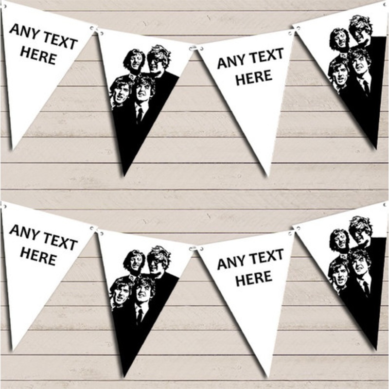 Beatles Black and White Birthday Bunting Garland Party Banner – The Card Zoo