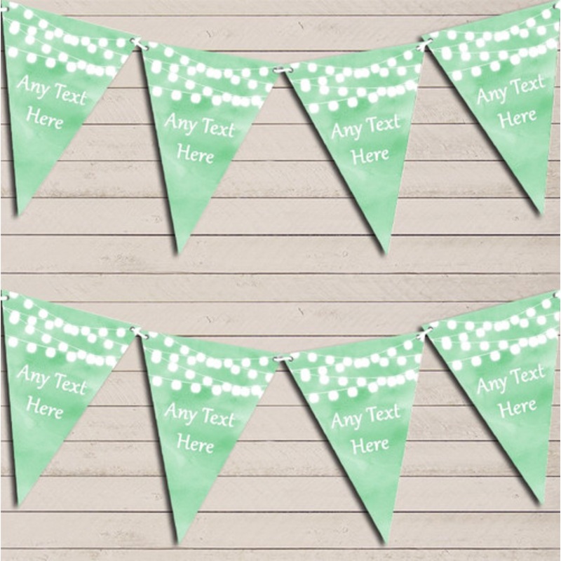 Green Watercolour Lights Birthday Bunting Garland Party Banner – The Card Zoo