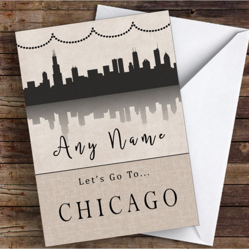 Surprise Let’s Go To Chicago Personalised Greetings Card – The Card Zoo