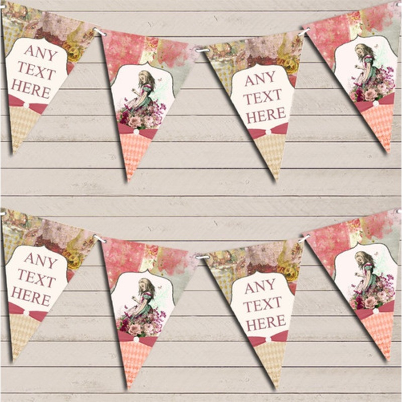 Vintage Alice In Wonderland Personalised Birthday Bunting – The Card Zoo