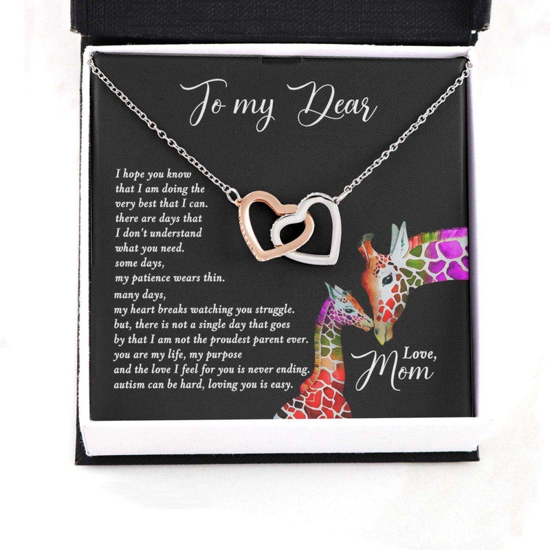 Awareness Necklace: You Are My Life Purpose, Meaningful Autism Message Card Hearts Necklace