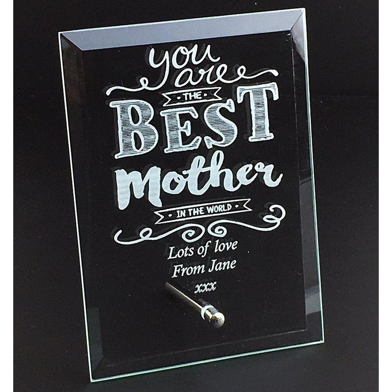 Best Mother In The World Personalised Engraved Glass Plaque