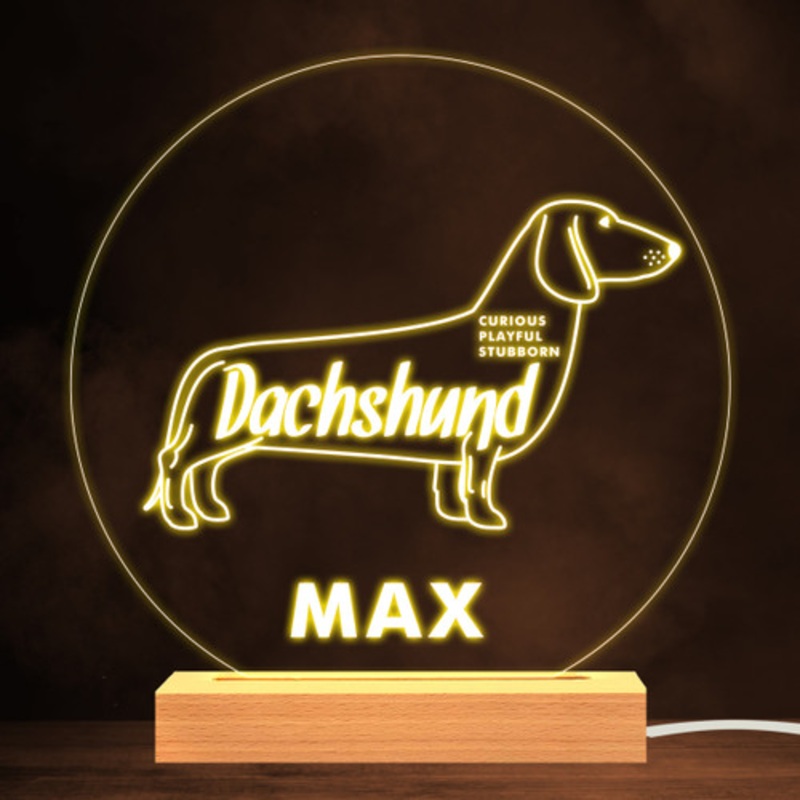 Dachshund Dog Pet Silhouette Personality Warm Lamp Personalised Gift Night Light – The Card Zoo