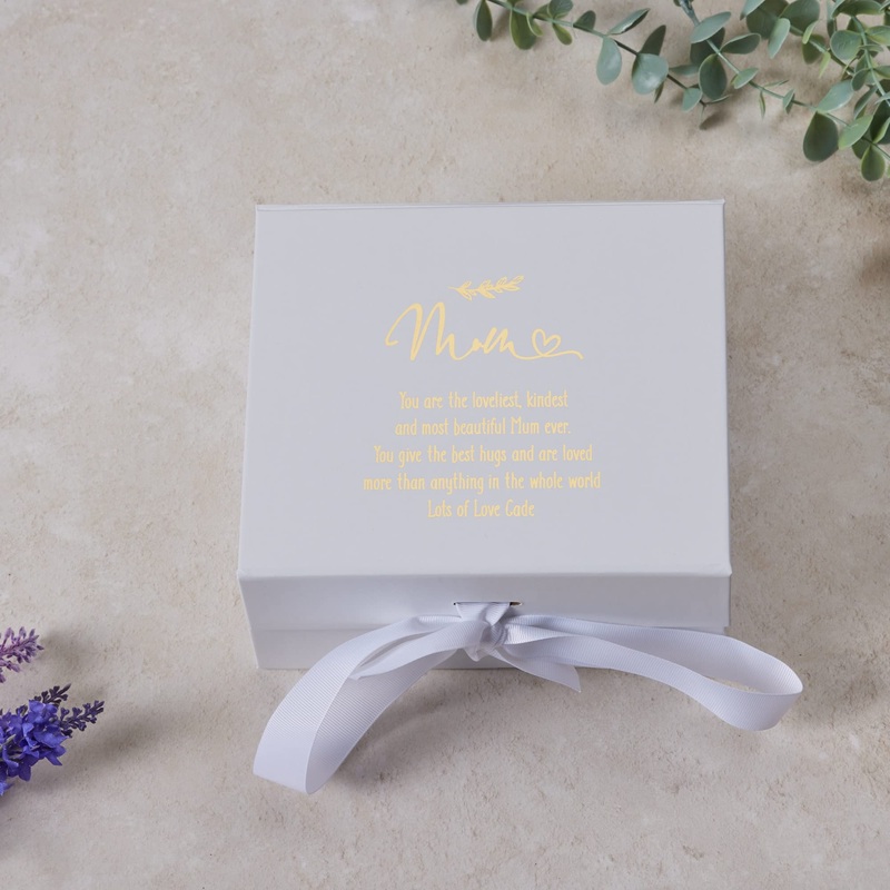 Personalised Mum White Gift Box With Sentiment