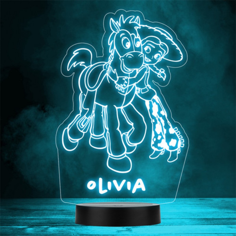 Toy Story Jessie And Bullseye Personalised Gift Colour Change LED Night Light – The Card Zoo