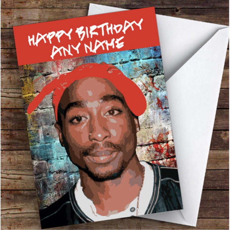 Tupac Funky Brick Celebrity Personalised Birthday Card – The Card Zoo