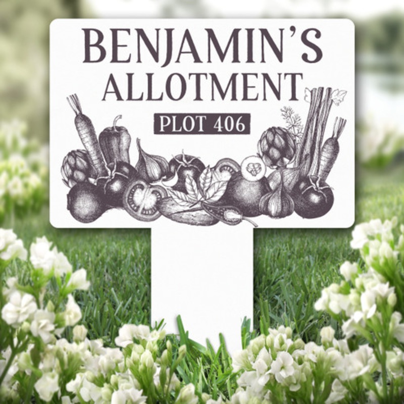 Vegetables Allotment Personalised Gift Garden Plaque Sign Ground Stake – The Card Zoo
