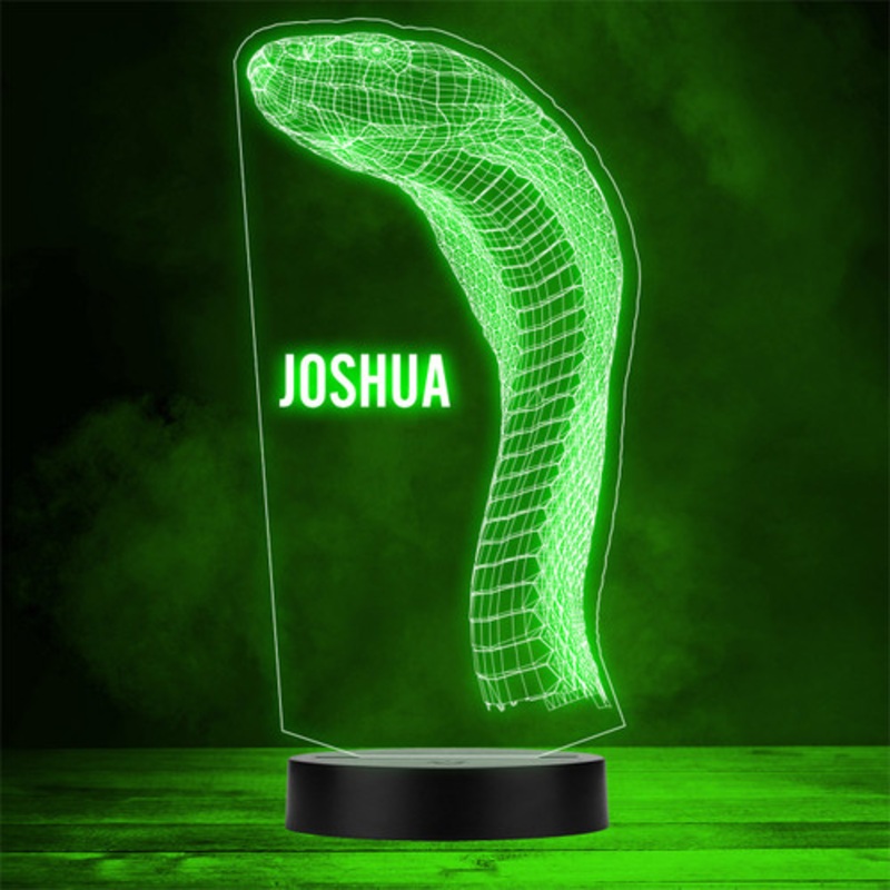 3D Style Snake’s Head Geometric Personalised Gift Colour Change LED Night Light – The Card Zoo