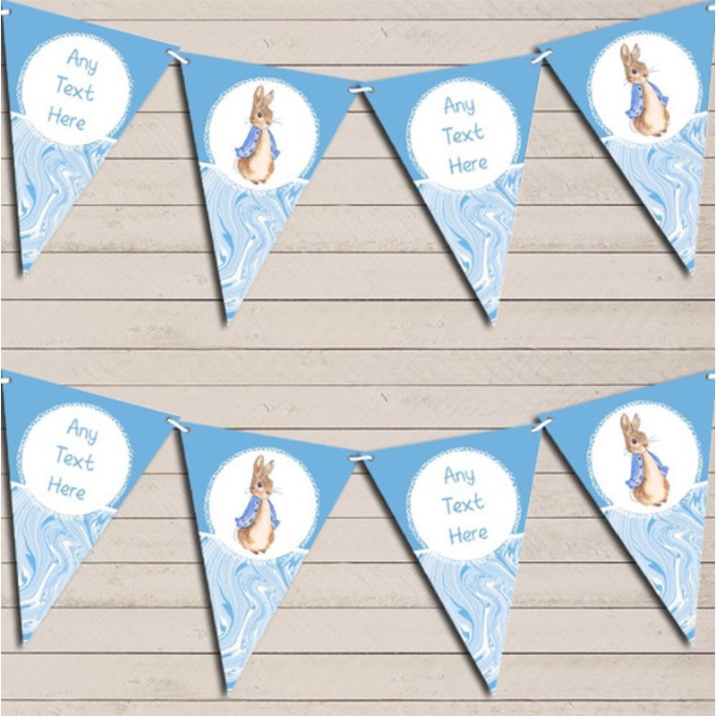 Baby Blue Peter Rabbit Marble Personalised Children’s Birthday Bunting – The Card Zoo