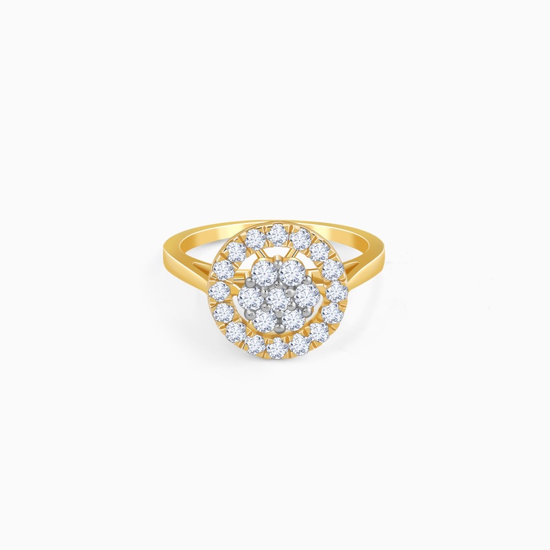 Gold Aurora Halo Lab Grown Diamond Ring