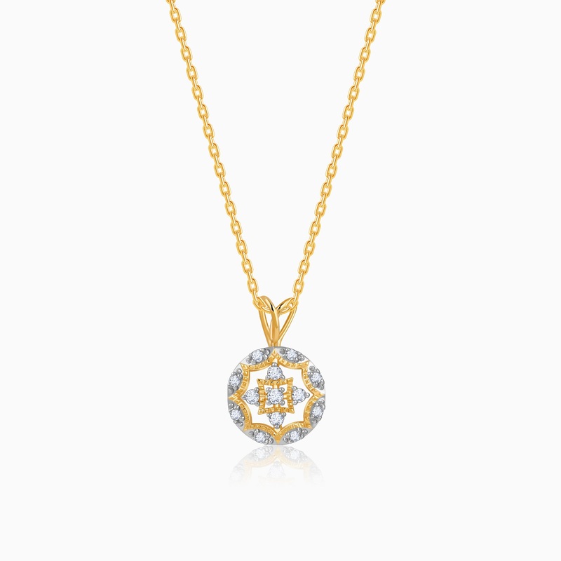 Gold Graceful Wheel Diamond Pendant