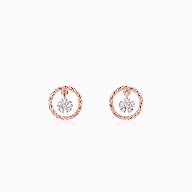 Rose Gold Magnolia Mist Lab Grown Diamond Earrings