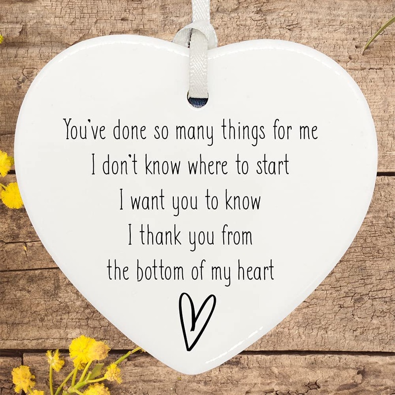 Thank You From The Bottom Of My Heart Friendship ceramic heart present