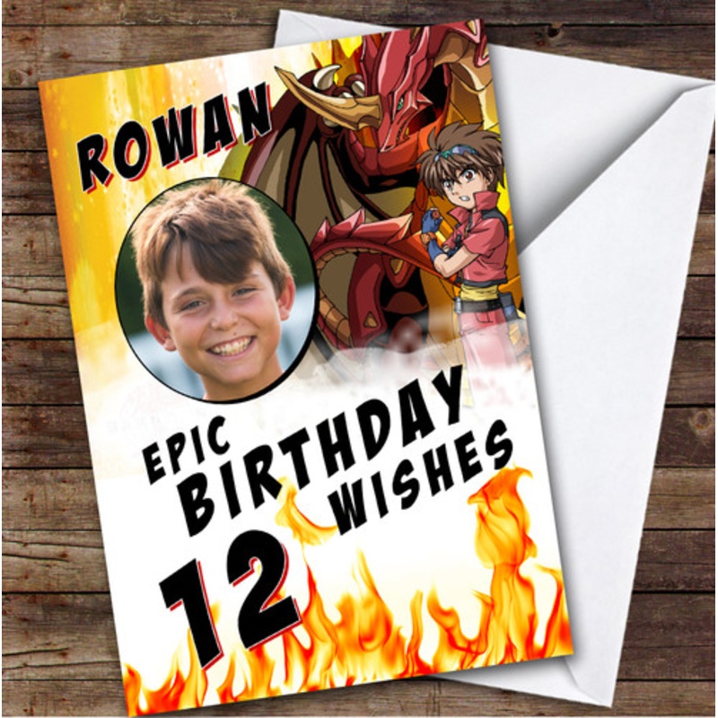 Bakugan Battle Wishes Any Age Photo Kids Personalised Children’s Birthday Card – The Card Zoo