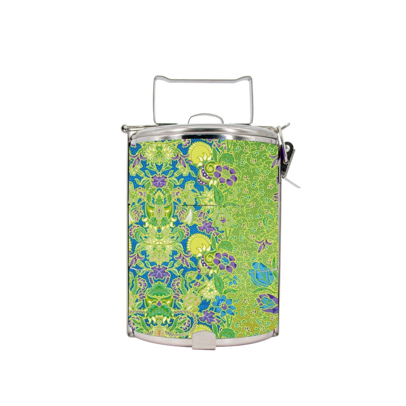 BDARI Tiffin Carrier – Green Batik (Nationwide Delivery)