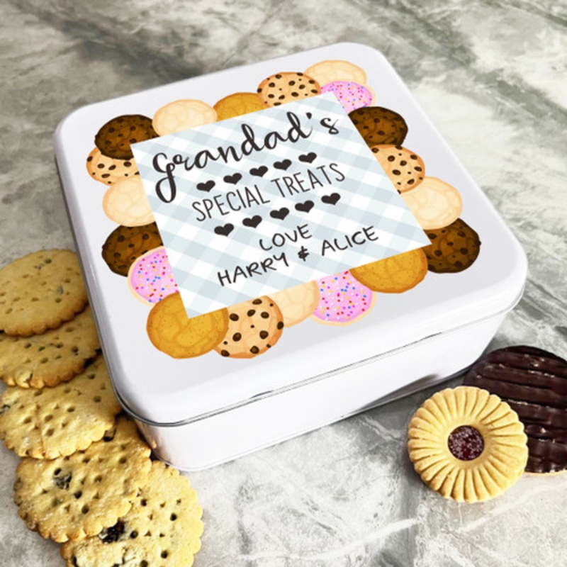 Grandad’s Special Treats Cookies Personalised Gift Cookies Treats Biscuit Tin – The Card Zoo