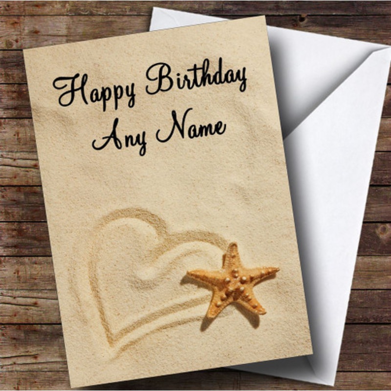 Love Heart Sand Romantic Personalised Birthday Card – The Card Zoo