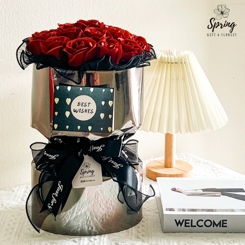 Rose-Chrome Artificial Soap Flower Bouquet (Nationwide Delivery)