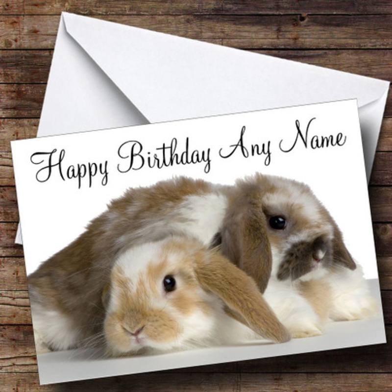 Two Adorable Bunny Rabbits Personalised Birthday Card – The Card Zoo