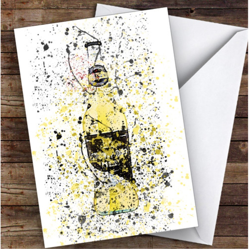 Watercolour Splatter Press Cider Bottle Decorative Personalised Birthday Card – The Card Zoo