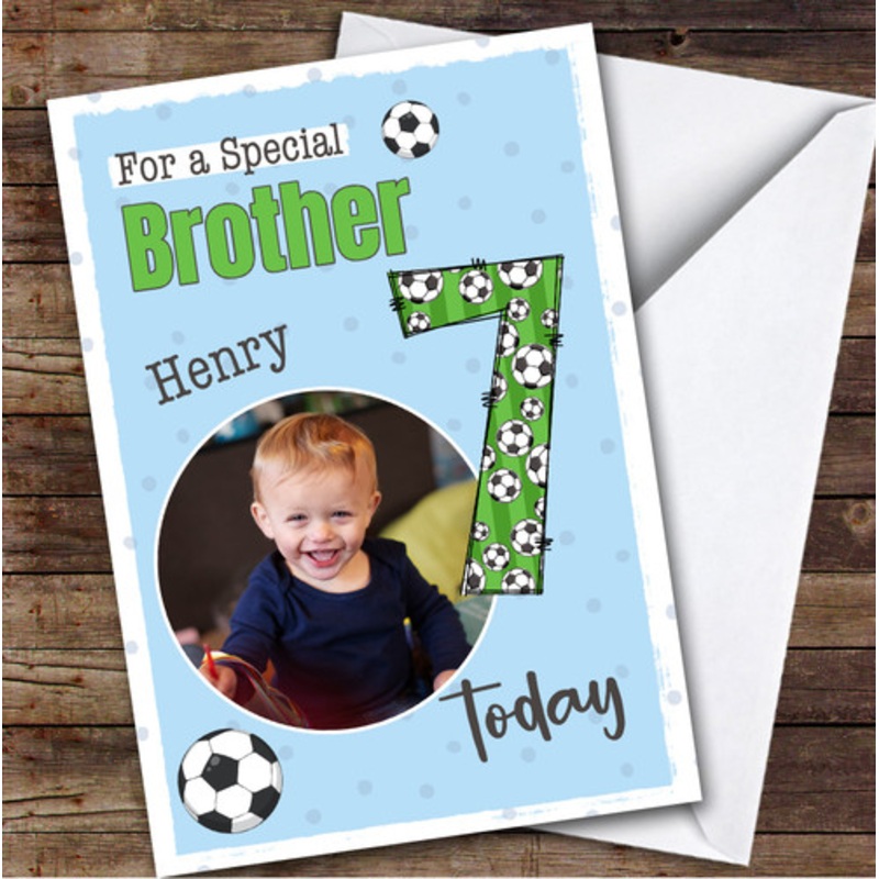 7th Brother Football Boys Custom Personalised Birthday Card – The Card Zoo