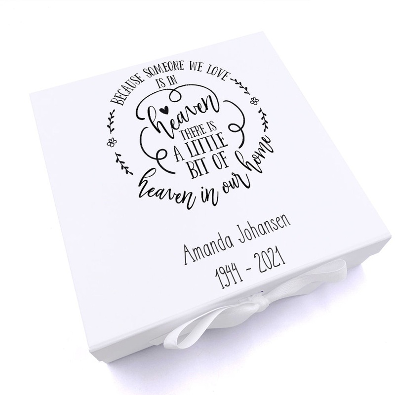 A little bit of heaven In Our Home Memorial Remembrance Keepsake Memory Box Gift