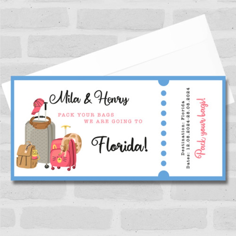 City Break Weekend Away Holiday Personalised Surprise Ticket Gift Voucher – The Card Zoo