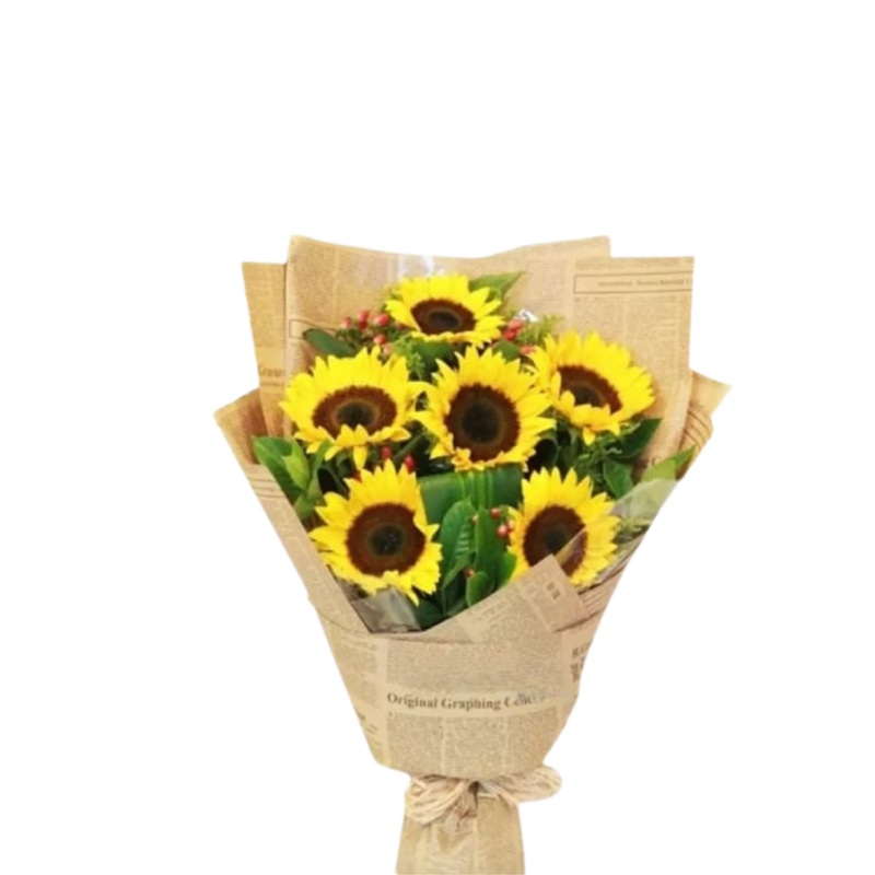 [Fresh Flower] Sunflower Newspaper Wrapper (Klang Valley Delivery Only)