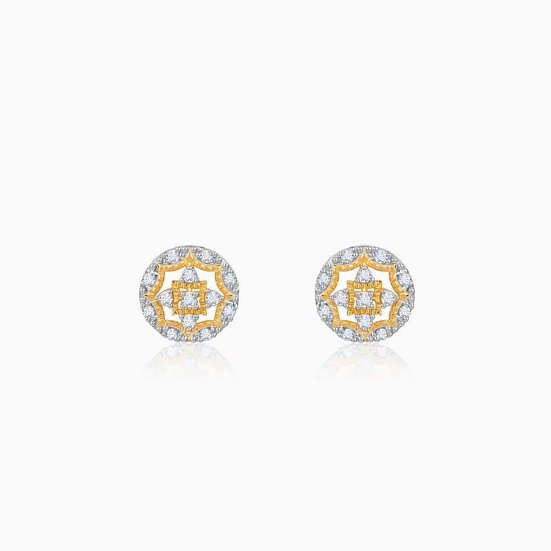 Gold Graceful Wheel Diamond Studs