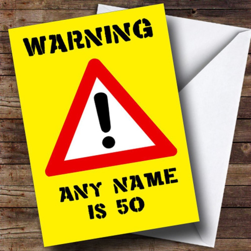 Warning Old Age Joke Funny Personalised Birthday Card – The Card Zoo