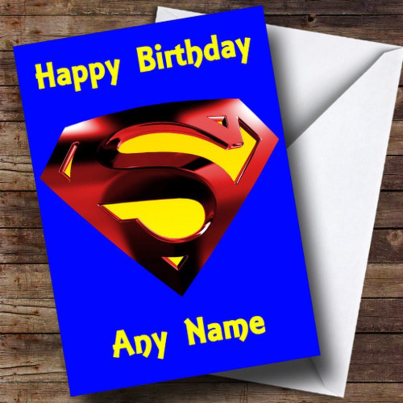 Blue Superman Badge Personalised Birthday Card – The Card Zoo