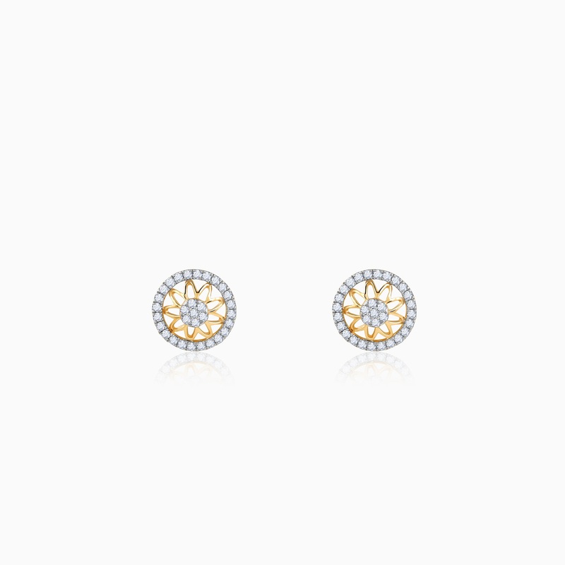 Gold Floral Fiona Lab Grown Diamond Earrings