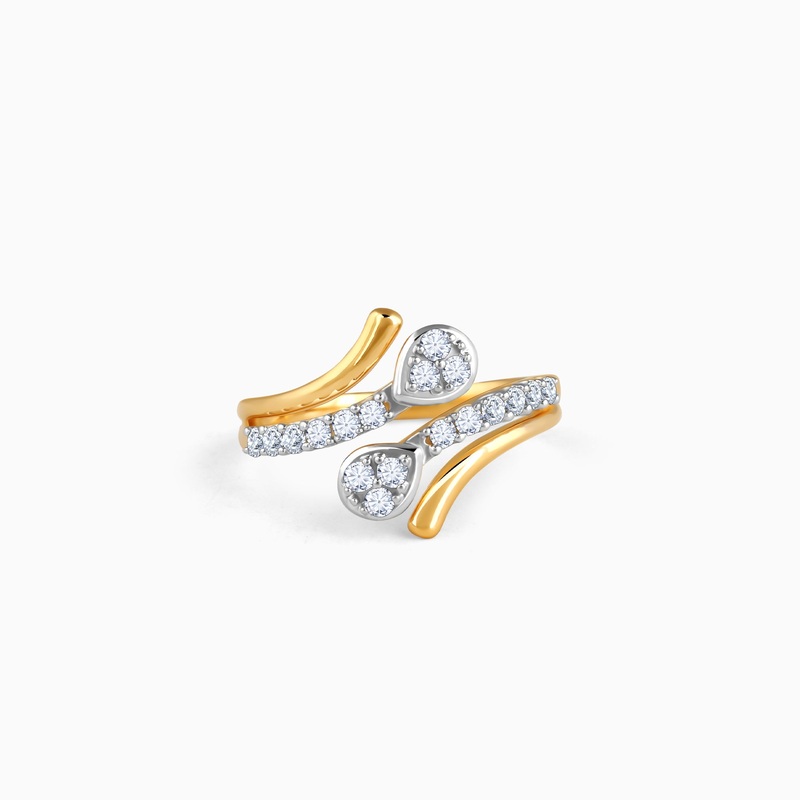Gold Intersect Diamond Ring