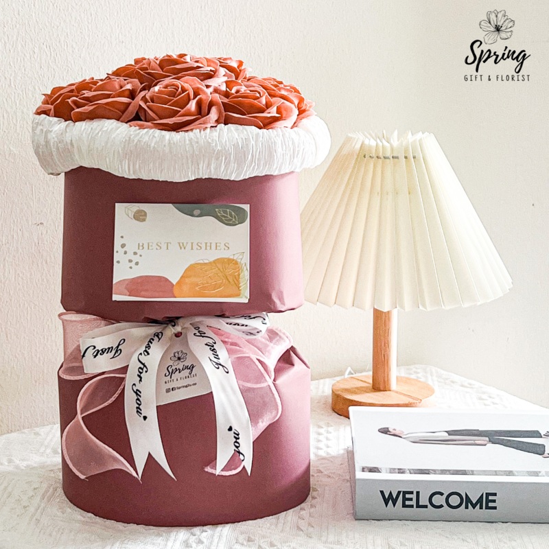 Pink Rose Artificial Soap Flower Bouquet (Nationwide Delivery)
