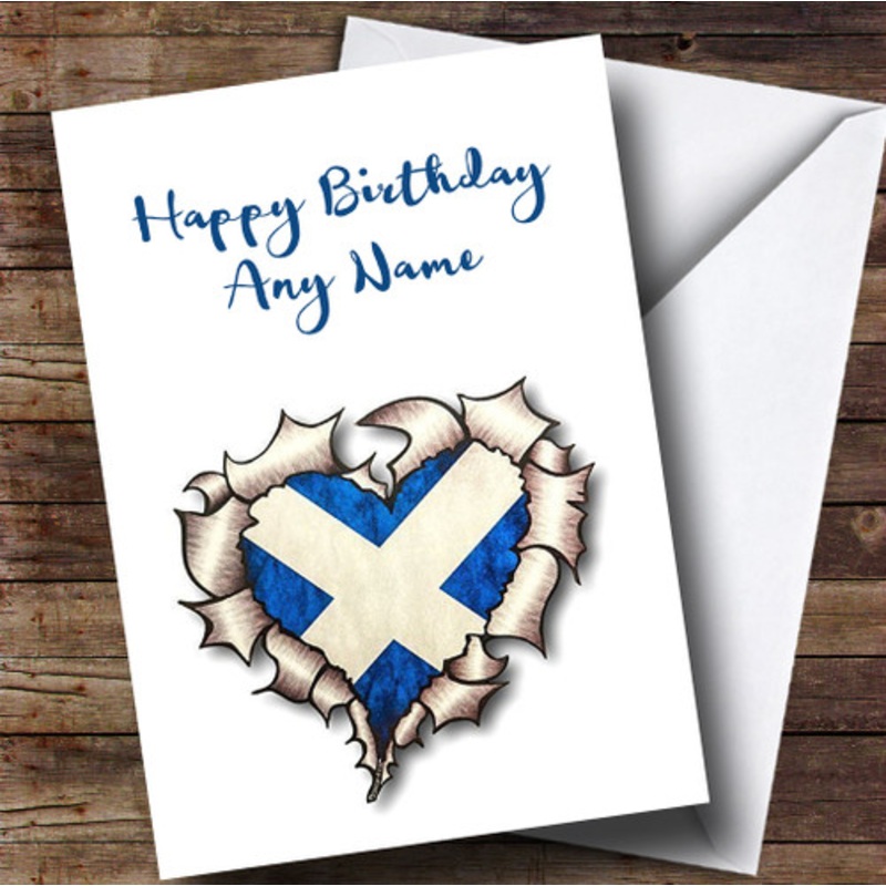 Scottish Heart Personalised Birthday Card – The Card Zoo