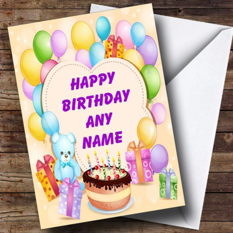 Bear And Balloons Personalised Birthday Card – The Card Zoo