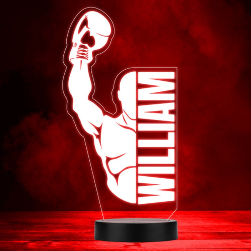 Boxer and Glove Silhouette Boxing Sports Fan Personalised LED Colour Night Light – The Card Zoo