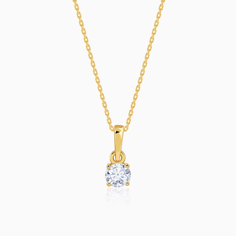 Gold Circular Drop Lab Grown Diamond Pendant