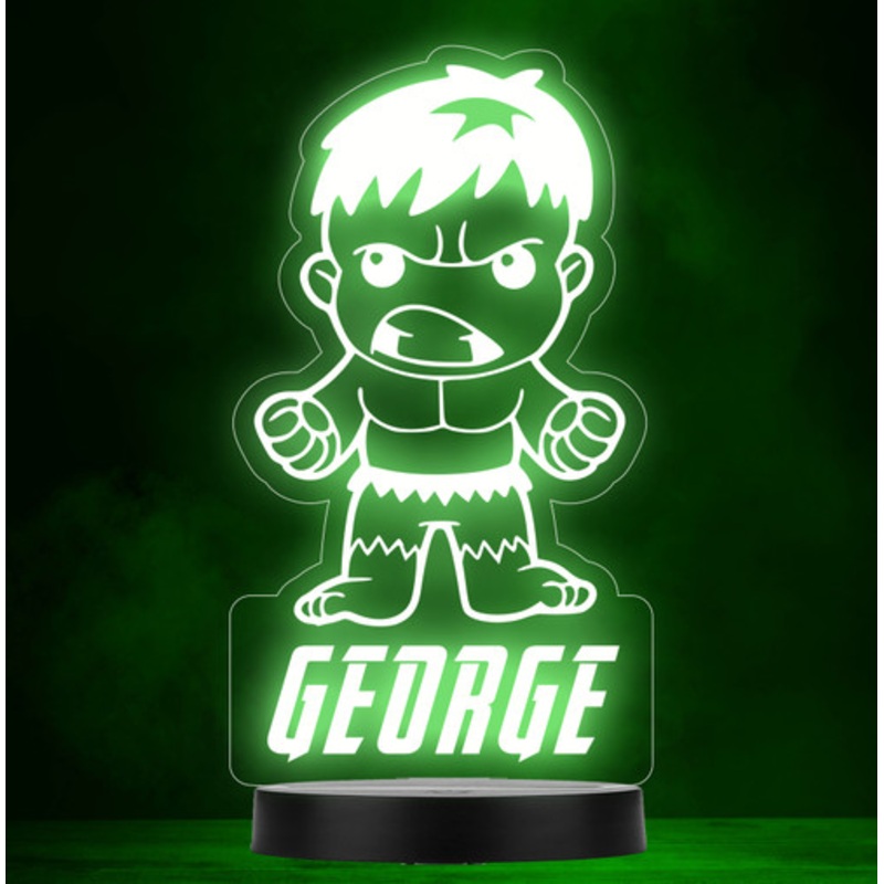 Hulk Baby Superhero Personalised Gift Colour Changing Led Lamp Night Light – The Card Zoo