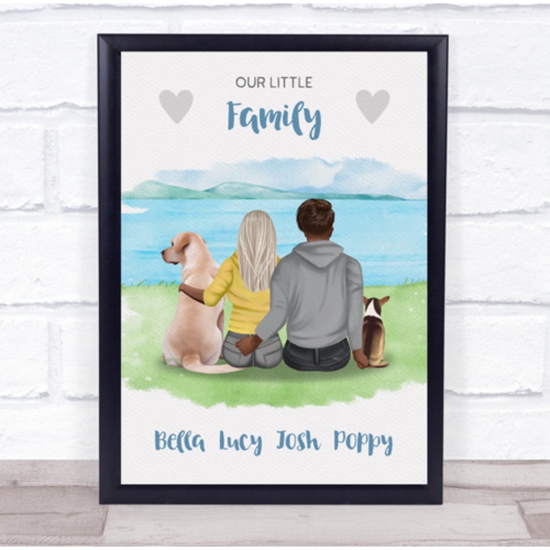 Little Family Dog Romantic Gift For Him or Her Personalised Couple Print – The Card Zoo