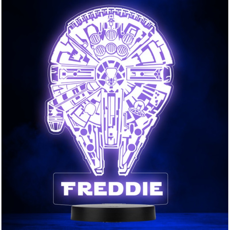 Millennium Falcon Star Wars Personalised Gift Colour Change Led Lamp Night Light – The Card Zoo