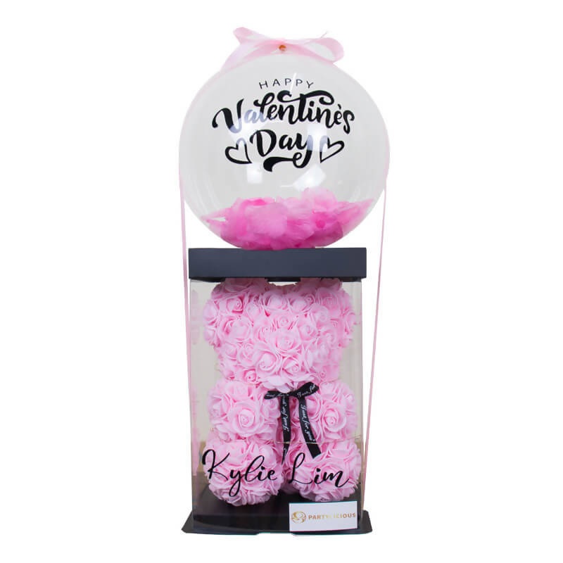 Pink Cupid Rose Teddy Bear