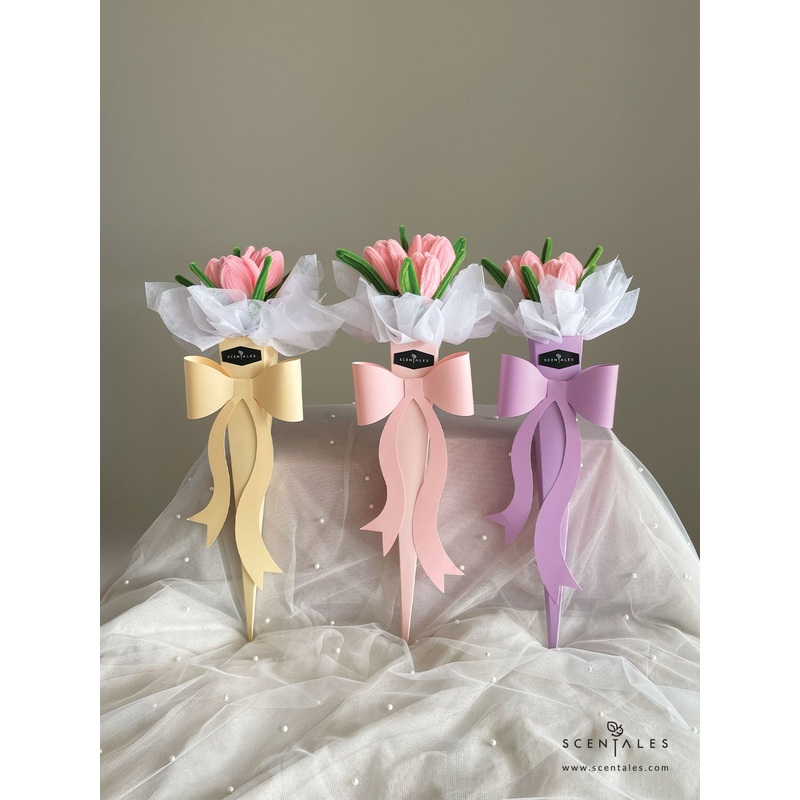 Scentales Tulip Grace Twisting Stick Flower Bouquet (Klang Valley Delivery)